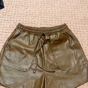 Vici Tan Leather Women Shorts